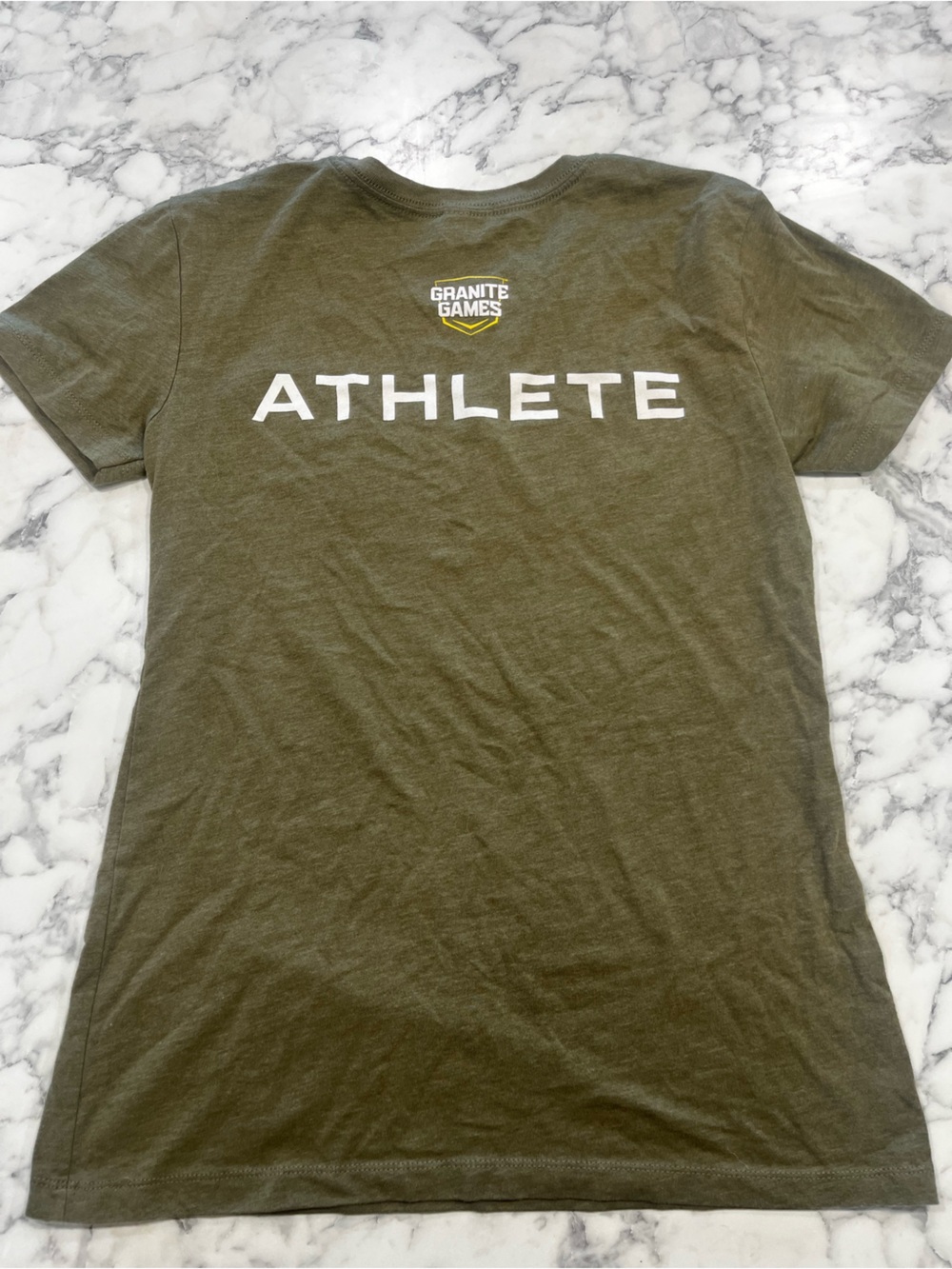Olive Green Graphic Tee “Athlete”